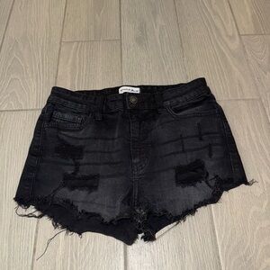 Studio Blue Edgy Black Distressed Jean Shorts 27